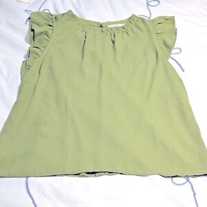 New With Tags LOFTGreen Ruffle Sleeve Women's Top